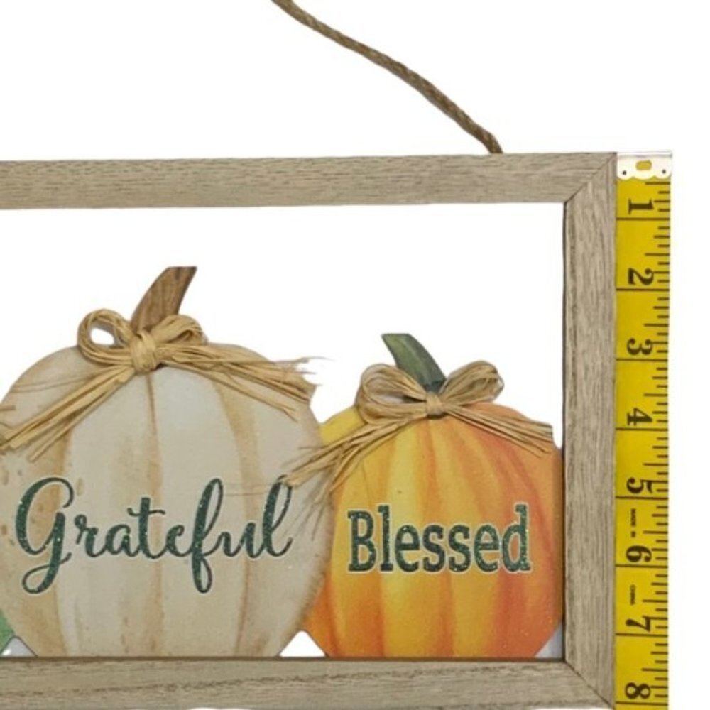 Modern Farmhouse Wall Hanging Fall Autumn Halloween Thanksgiving Decor 14 x 8 in - Picture 6 of 12